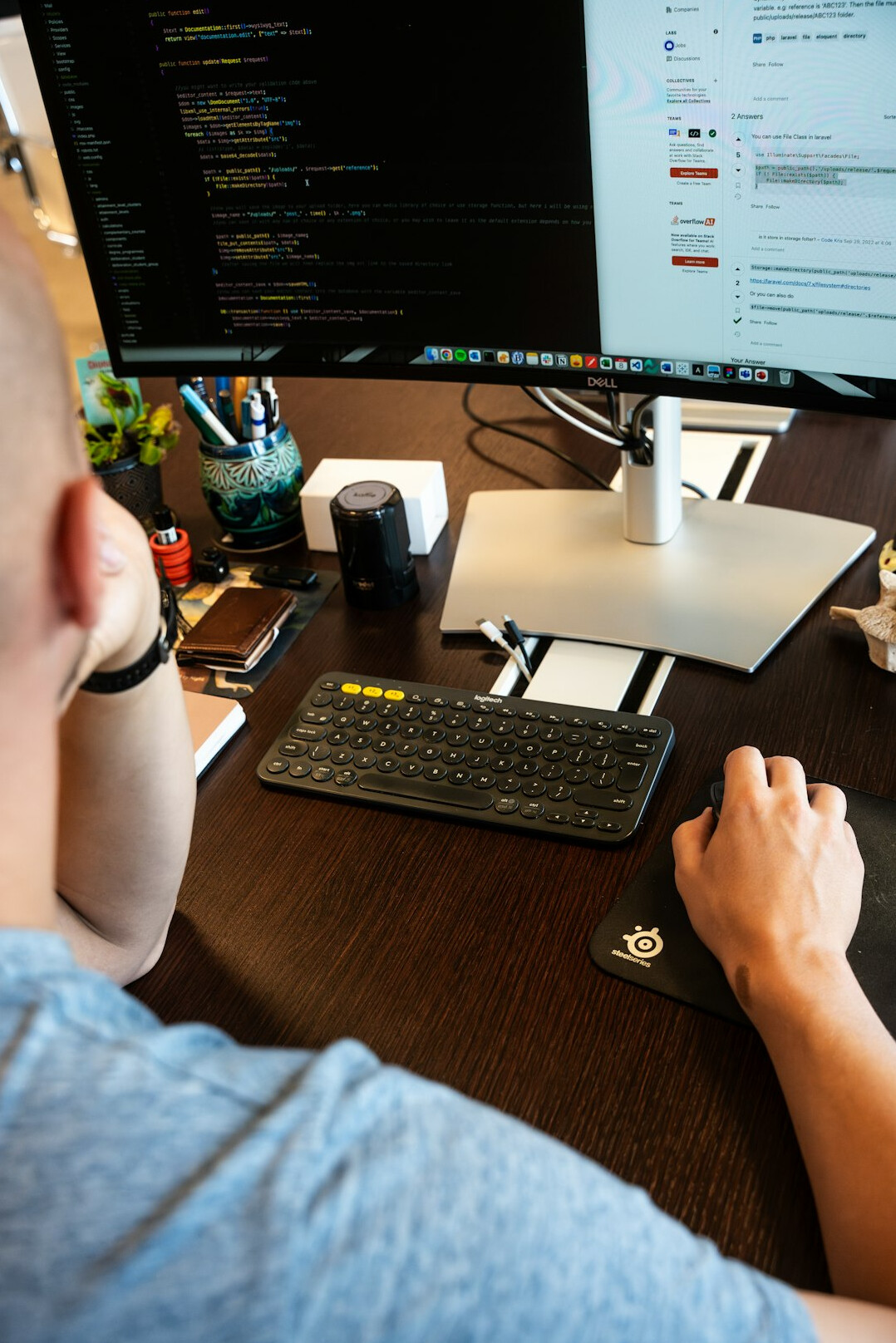 developer at desk